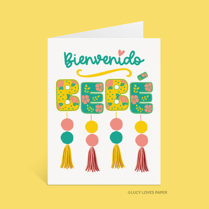Lucy Loves Paper - Bienvenido Bebé | New Baby Card in Spanish