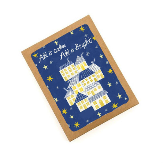 Courtney Beyer Design - All is Calm Christmas Village Card  | Boxed Set of 8