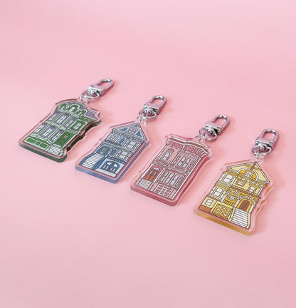 By Aleisha - Painted Lady Keychain: Pink