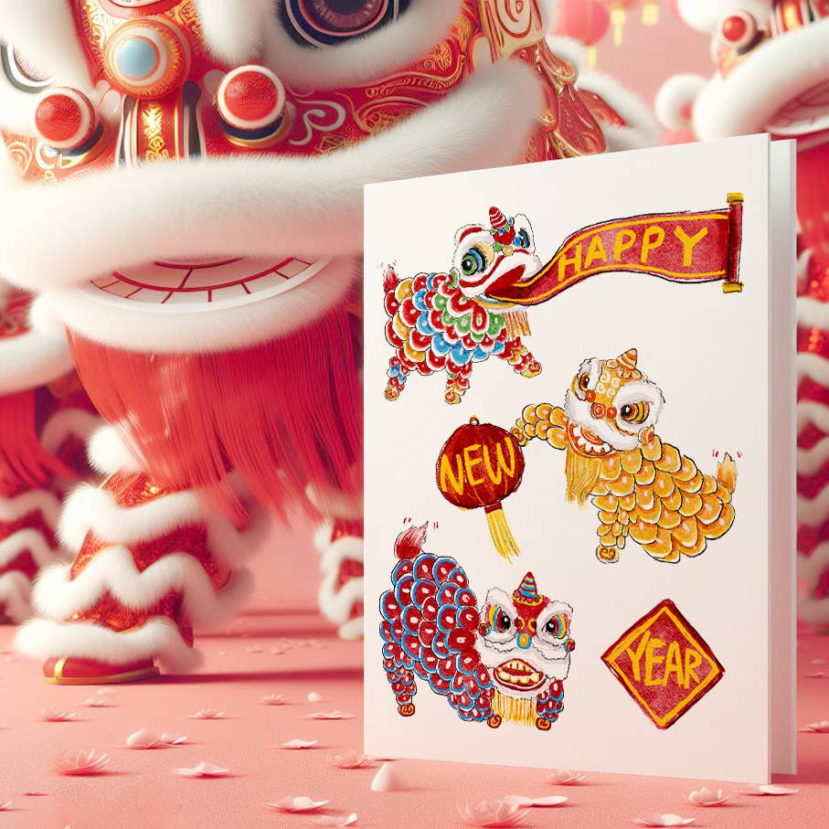 Liyana Studio - Lion Dance Greetings - 2025 Lunar New Year Card