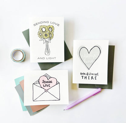 Steel Petal Press - Sending Love Envelope - Letterpress Love and Friendship Valentine Card