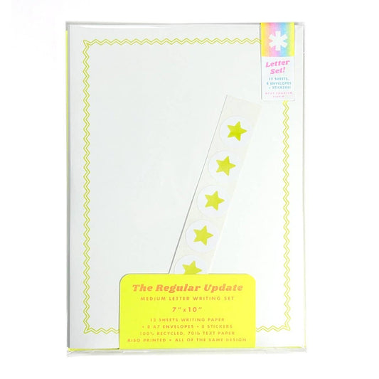 Next Chapter Studio - Letter Writing Set - Stars / Lemon Lime: Medium “The Regular Update”