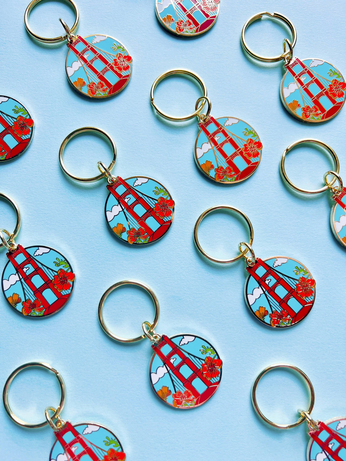 Brenna Daugherty Illustration - San Francisco Golden Gate Bridge Enamel Keychain