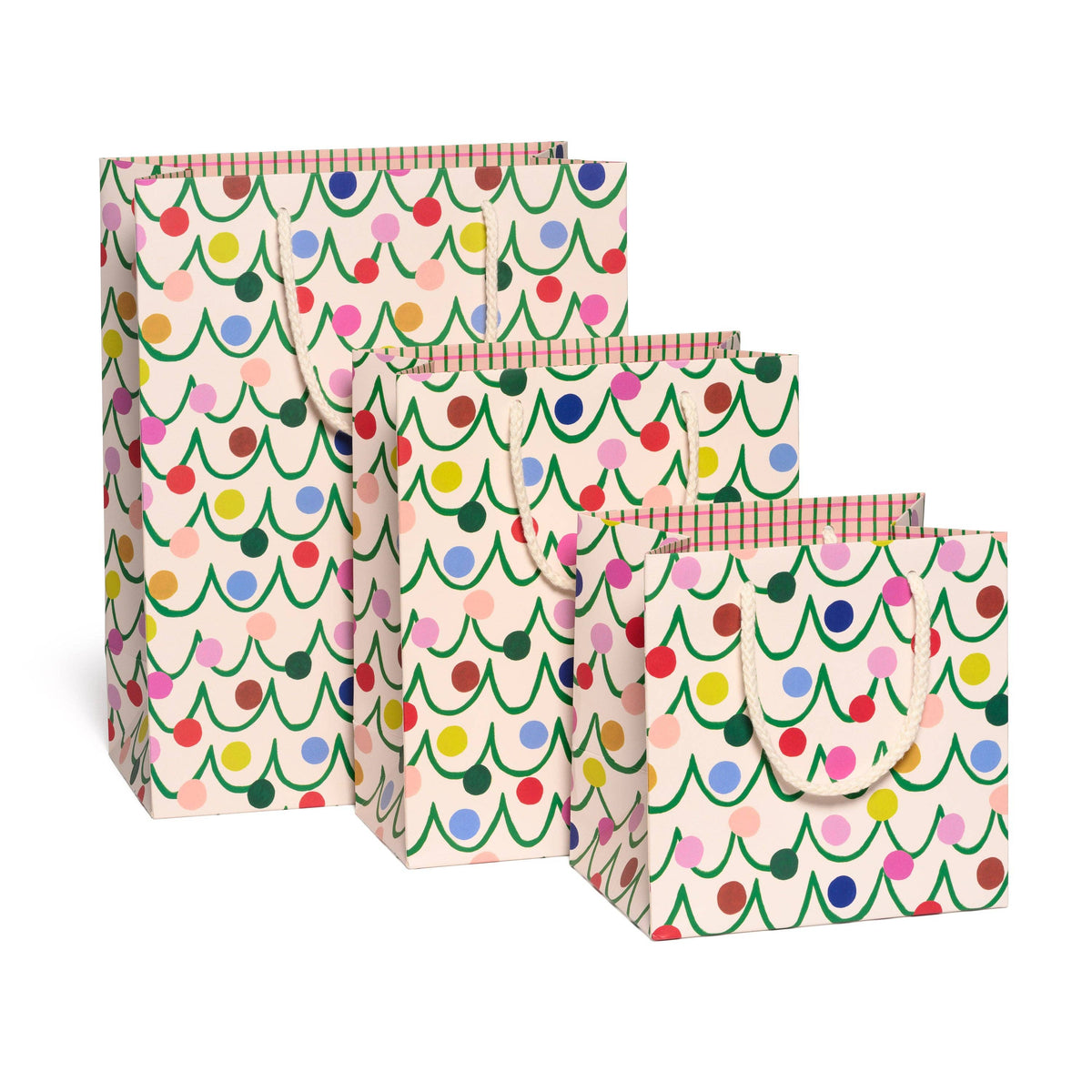 Red Cap Cards - Festive Globes gift bags: Small