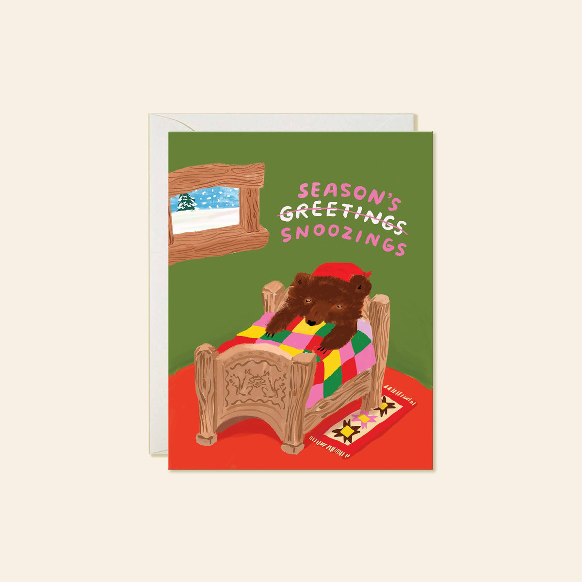 Karen Schipper - Season’s Snoozings – Christmas Holiday Pun Greeting Card