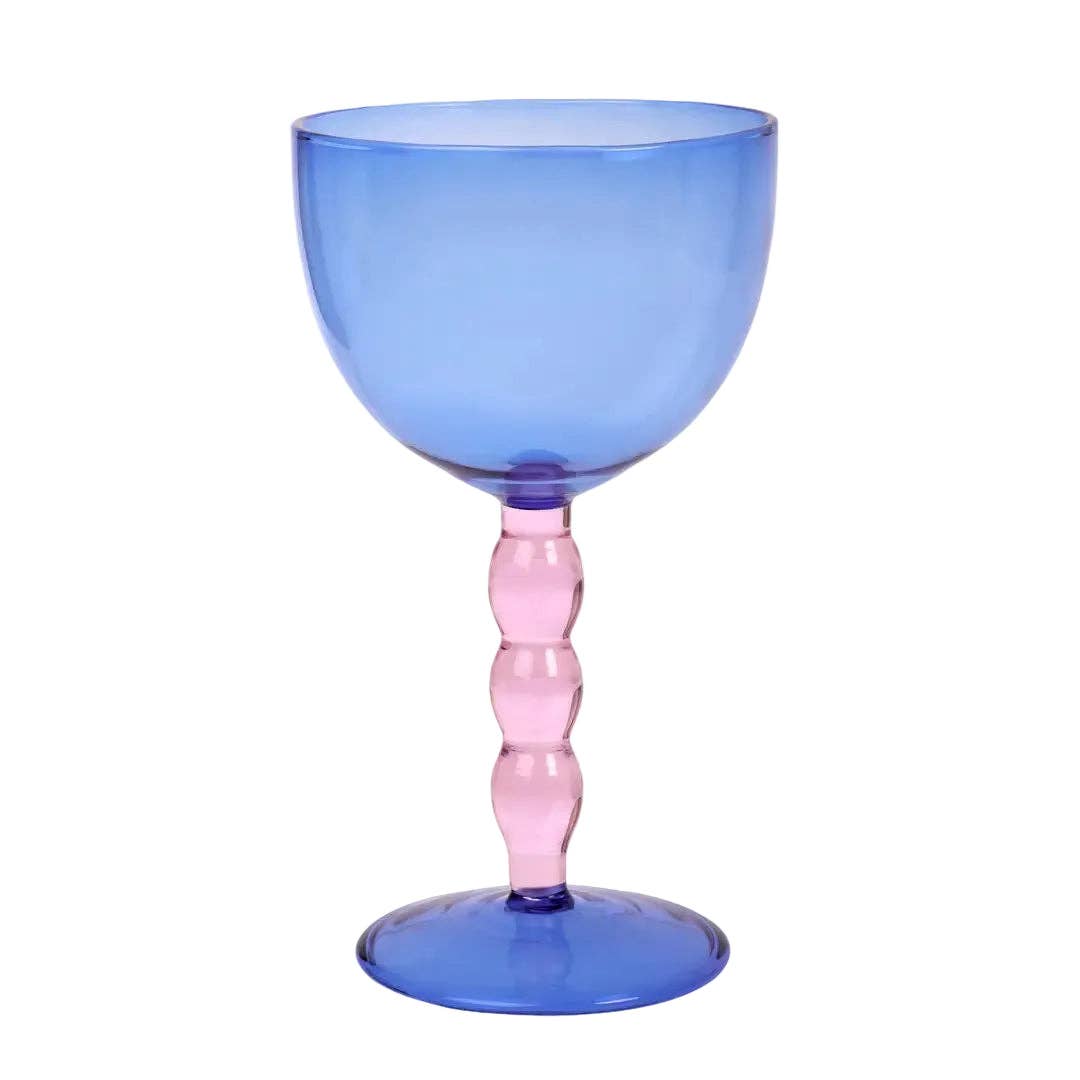 Casa Amarosa - Blue Bubble Stem Cocktail Glass | Handcrafted Glass