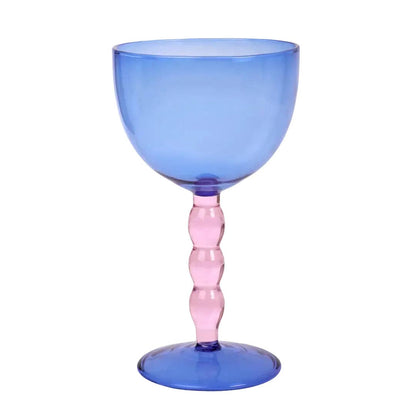 Casa Amarosa - Blue Bubble Stem Cocktail Glass | Handcrafted Glass