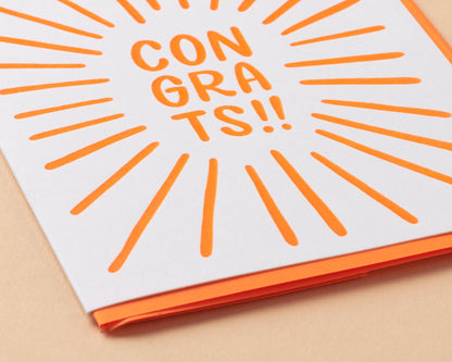 And Here We Are - Congrats Letterpress Greeting Card- Made in USA
