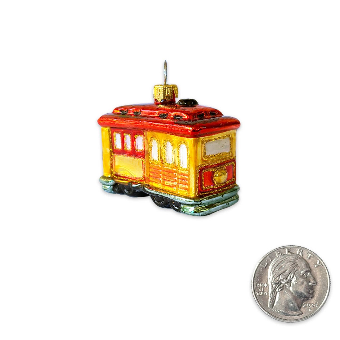 SF Mercantile - Mini Cable Car Mini Glass Ornament