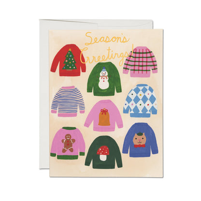 Red Cap Cards - Seasonal Sweaters greeting card: Single
