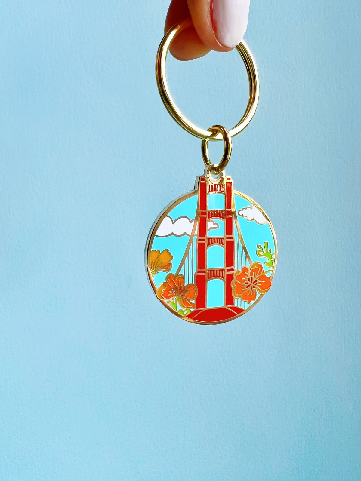 Brenna Daugherty Illustration - San Francisco Golden Gate Bridge Enamel Keychain