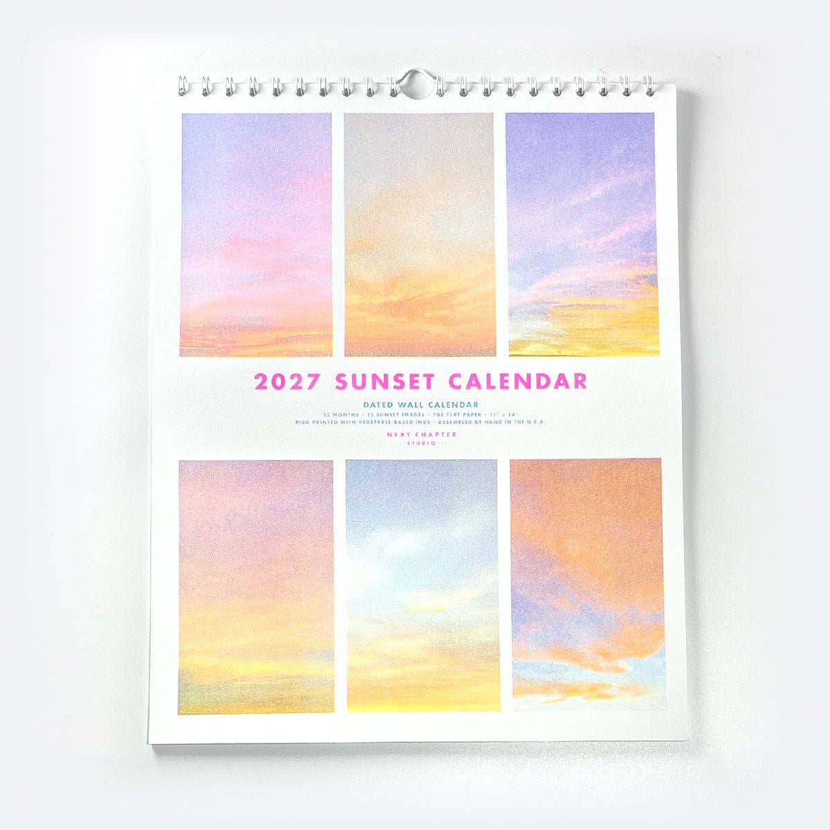 Next Chapter Studio - 2027 Risograph Wall Calendar - Sunsets