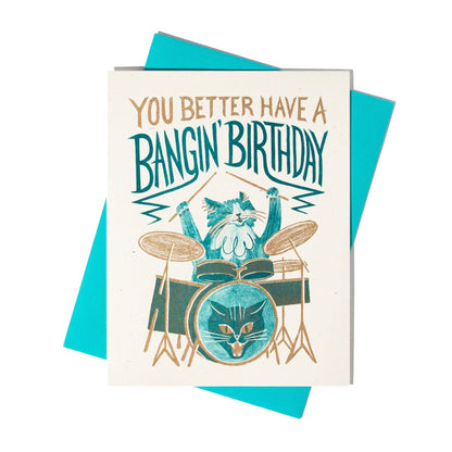 Bromstad Printing Co. - Bangin' Birthday - Risograph Card