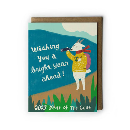 Honeyberry Studios - 2027 Year of the Goat Lunar New Year Greeting Card