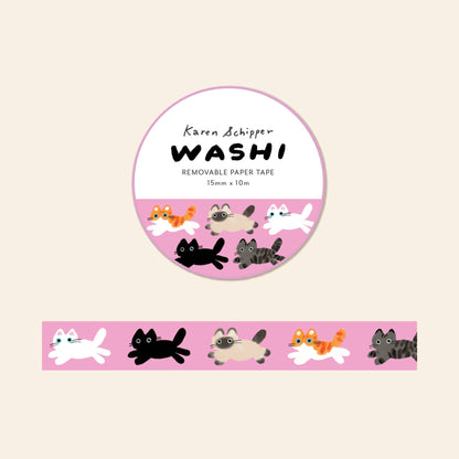 Karen Schipper - Cats Washi Tape – Cat Craft Tape | Cute Planner Tape