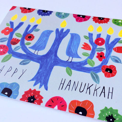Honeyberry Studios - Menorah Tree Hanukkah Greeting Card