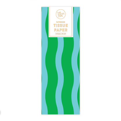 The Social Type - Green/Aqua - Fussy Stripe Tissue Paper