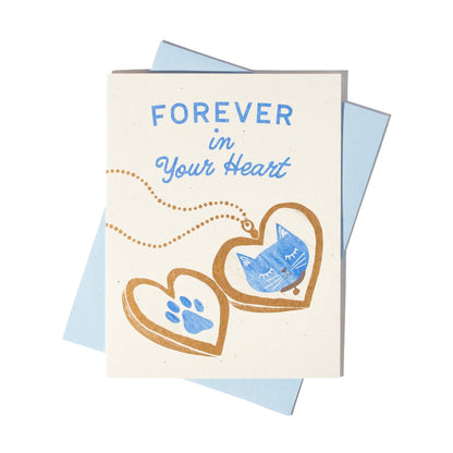 Bromstad Printing Co. - Forever In Your Heart Cat - Risograph Card