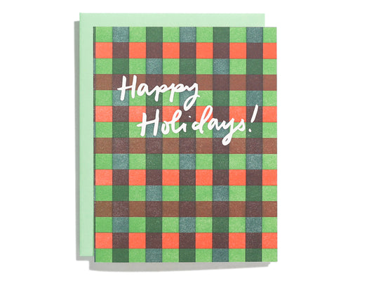 Shorthand Press - Plaid Holiday - Letterpress Greeting Card: Box Set