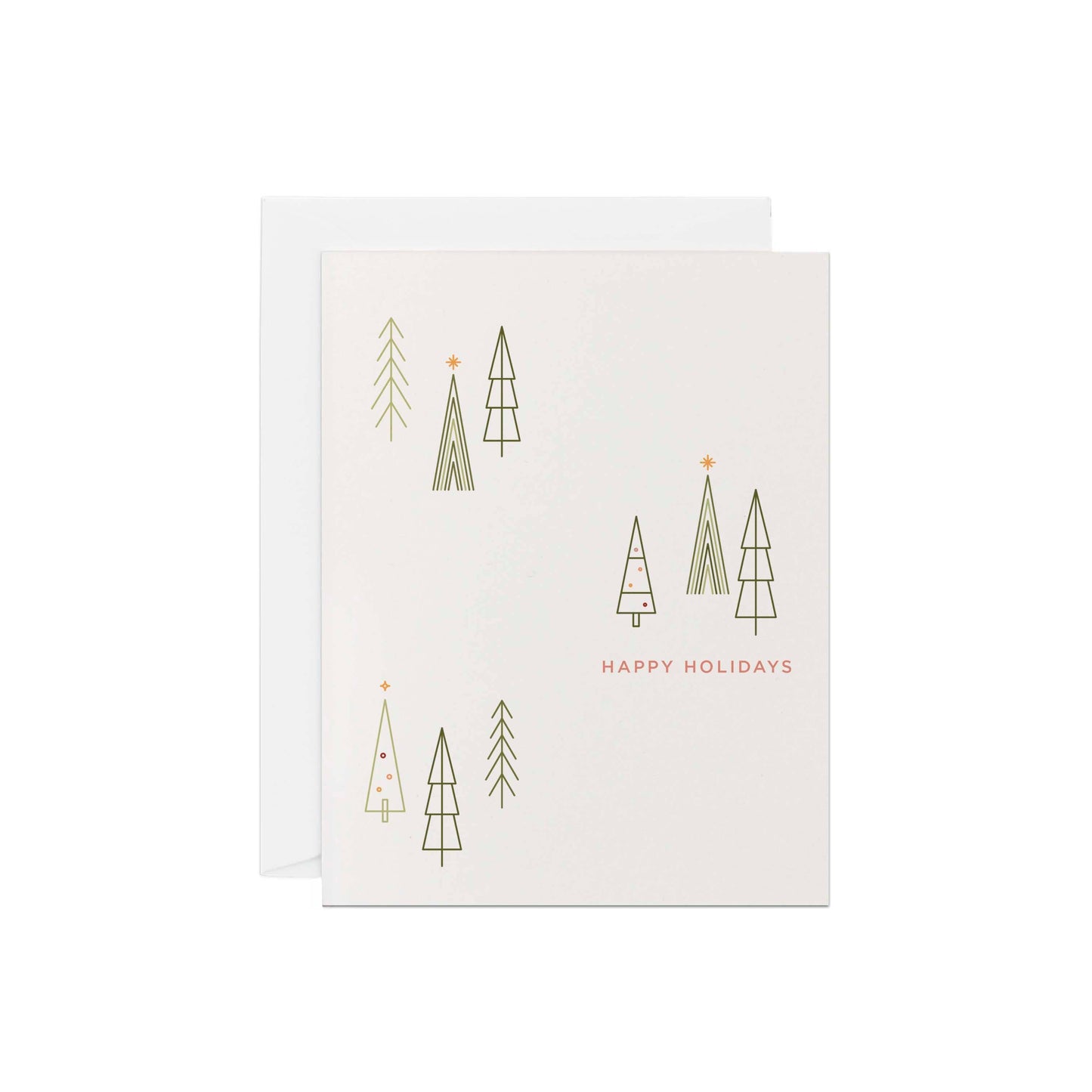 Line & Kind Paper -  Happy Holidays Modern Trees