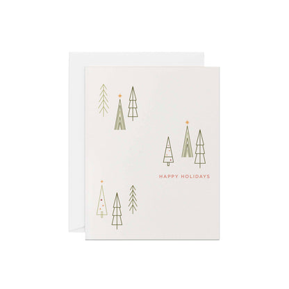 Line & Kind Paper -  Happy Holidays Modern Trees