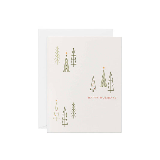 Line & Kind Paper -  Happy Holidays Modern Trees