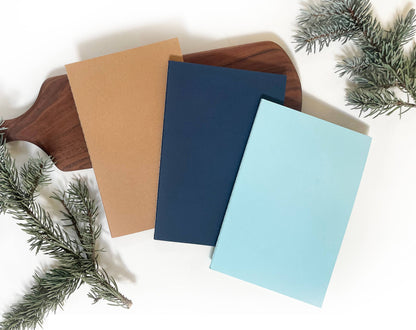 Studio Portmanteau -  A5 Medium Saddle Stitch  Blank Notebooks: White
