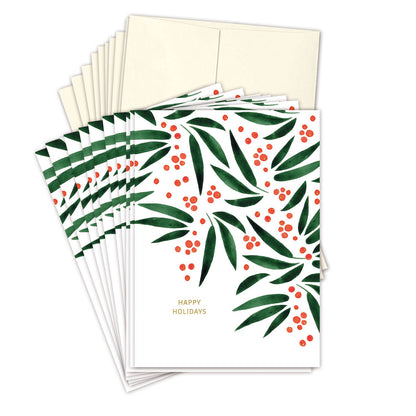 Biely & Shoaf - Red Berries Boxed Holiday Cards - Set of 10