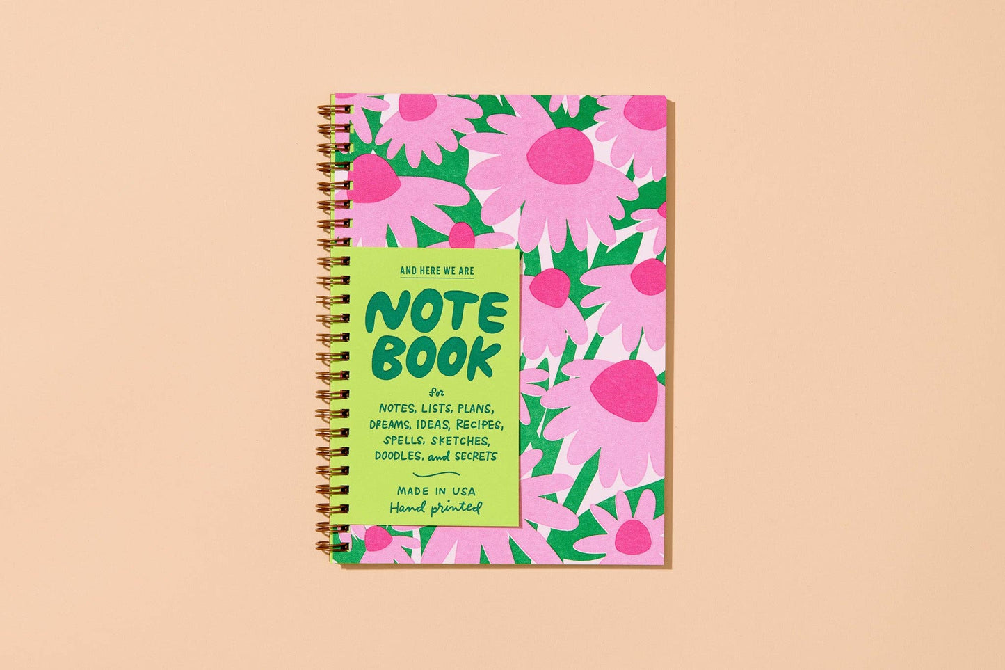 And Here We Are - Letterpress A5 Spiral Notebook—Coneflower (Floral Summer)