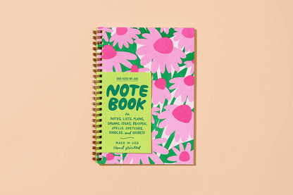 And Here We Are - Letterpress A5 Spiral Notebook—Coneflower (Floral Summer)