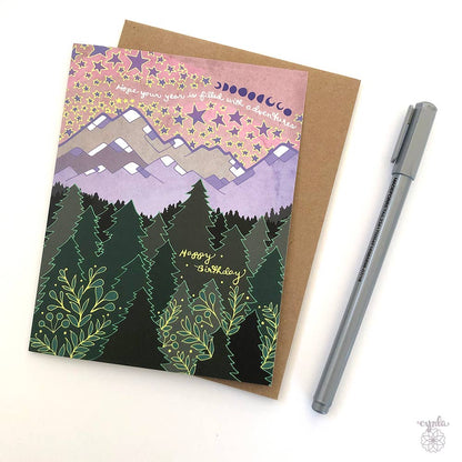 Cynla - Mountain Birthday Greeting Card -birthday card adventure