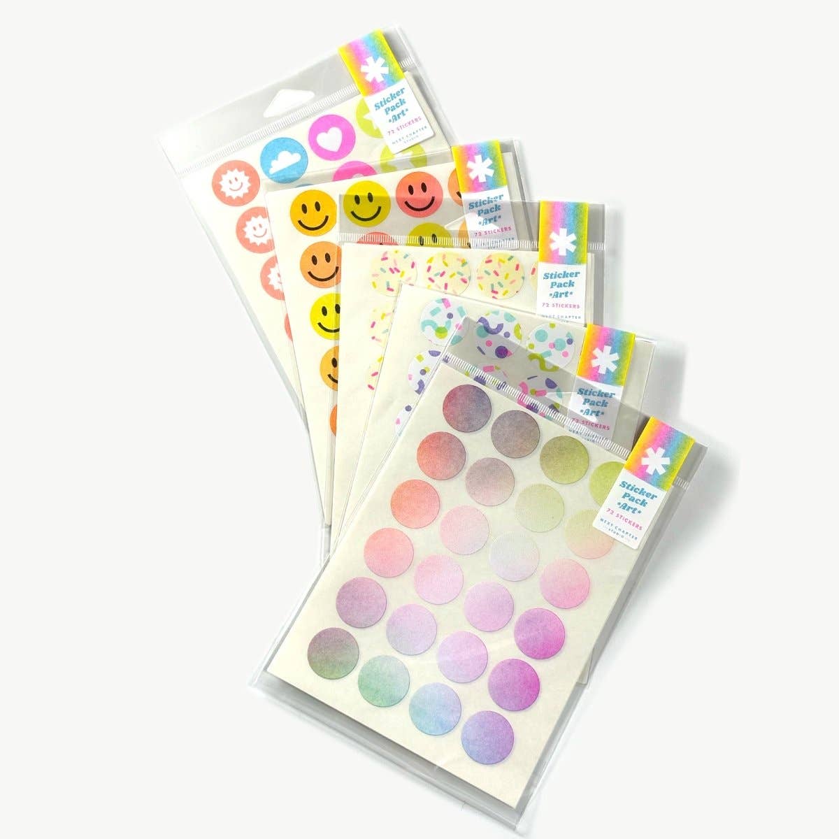 Next Chapter Studio - Sticker Pack - 1" Circles - Art: No Hanger / Smiley Faces