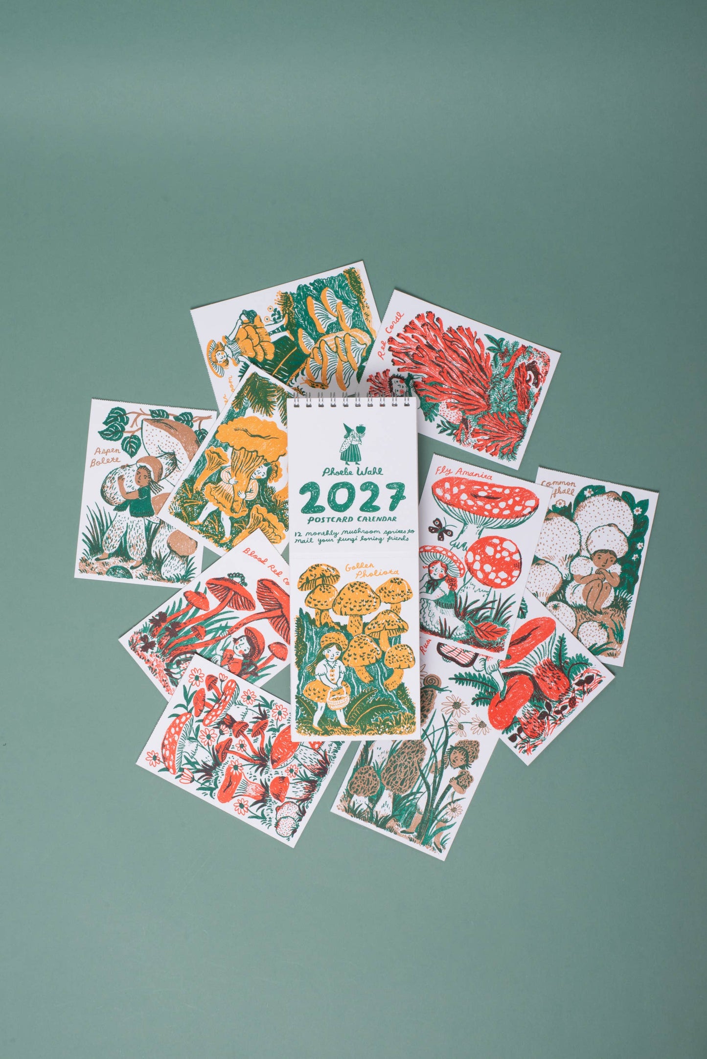Egg Press - 2027 Gnomes & Mushrooms Postcard Wall Calendar Phoebe Wahl