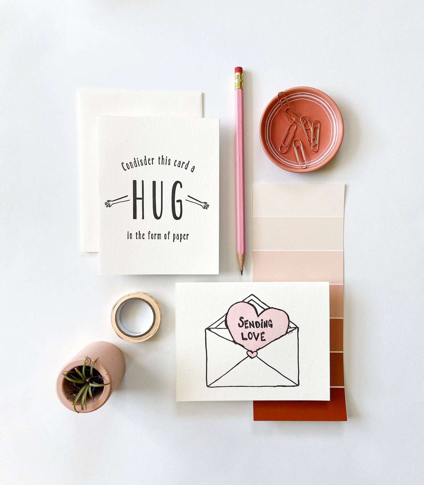 Steel Petal Press - Sending Love Envelope - Letterpress Love and Friendship Valentine Card