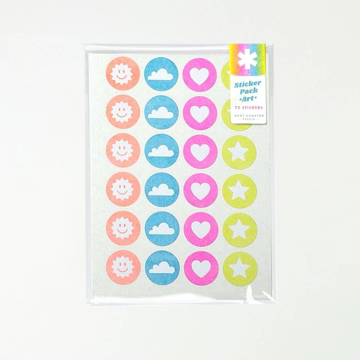 Next Chapter Studio - Sticker Pack - 1" Circles - Art: No Hanger / Smiley Faces