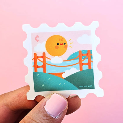 Yay! It's Vica - Golden Gate Bridge Stamp Sticker
