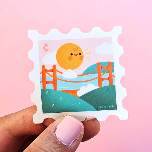 Yay! It's Vica - Golden Gate Bridge Stamp Sticker