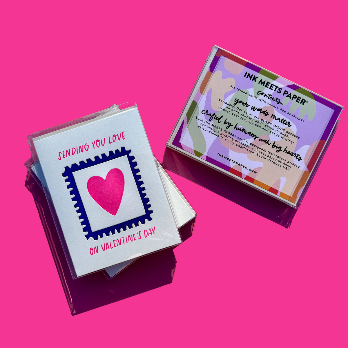 M37 Postscript Card INK MEETS PAPER - Sending Love Stamp - Valentine's Day folded card box ...