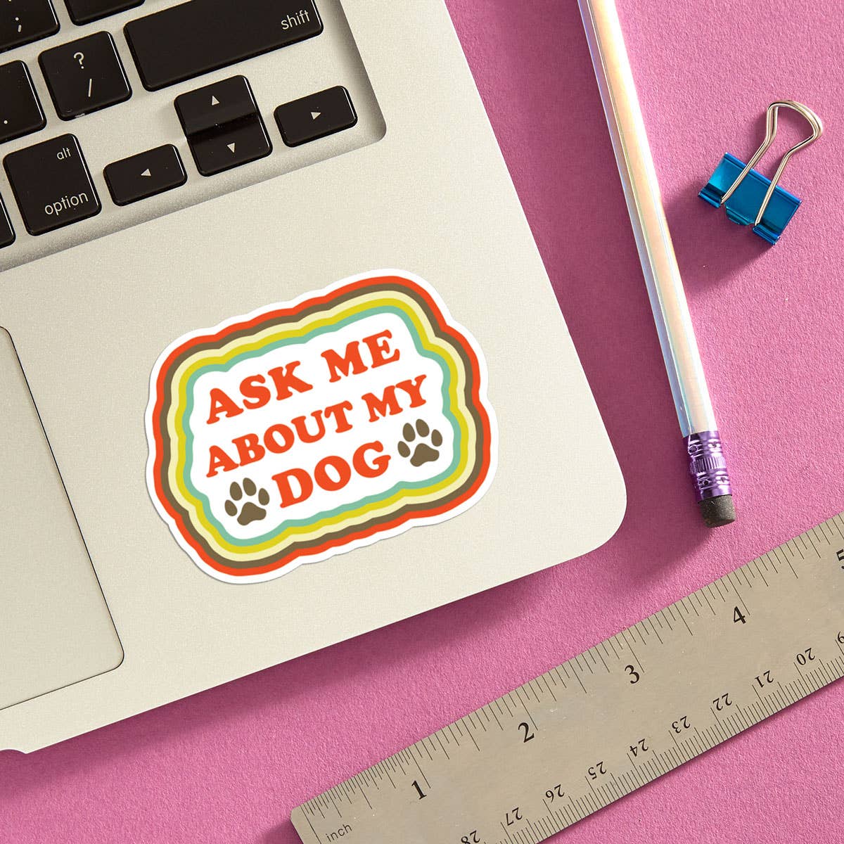 THE FOUND - Ask Me About My Dog Die Cut Sticker