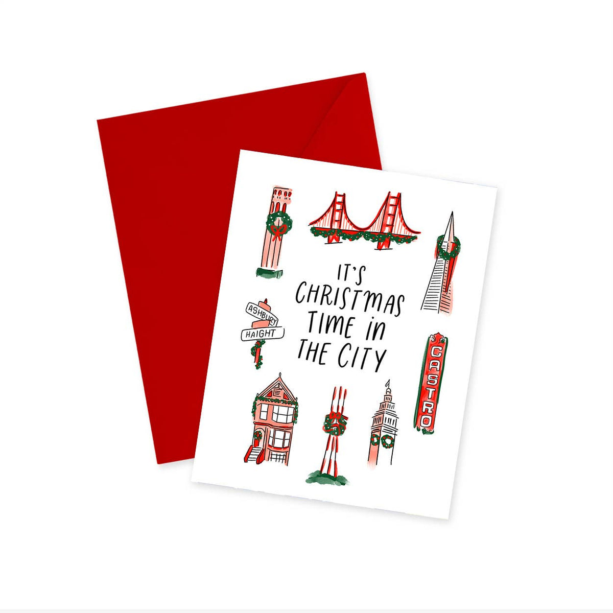 doodles.ink. - Christmas Time In The City - Holiday - Notecard