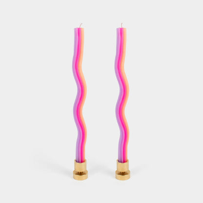 Lex Pott - Wiggle Candles - Orange, Pink & Lav. (2 Pack) - 11" Tapers