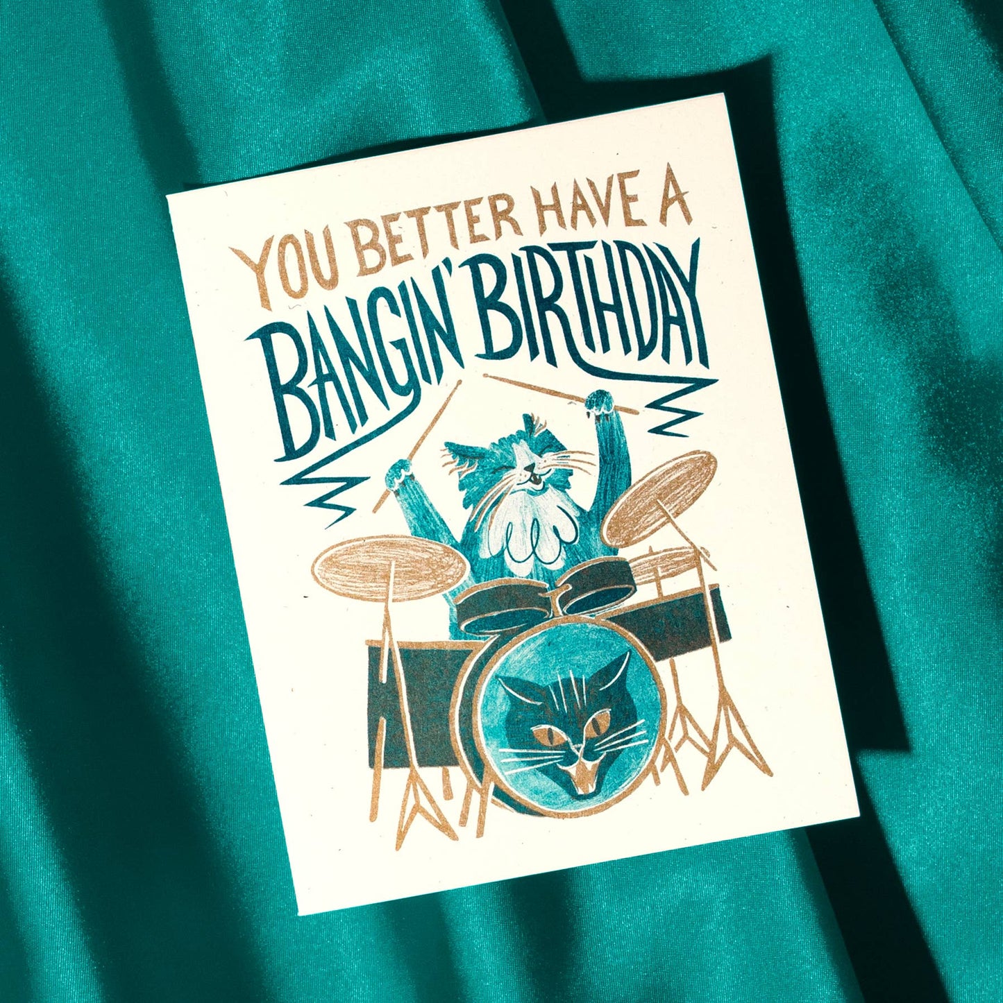 Bromstad Printing Co. - Bangin' Birthday - Risograph Card