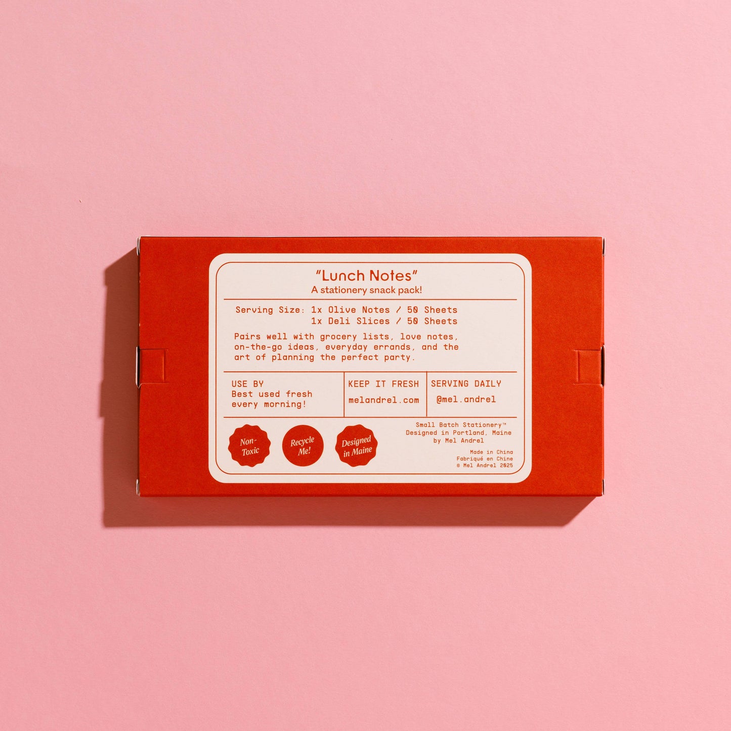 Mel Andrel - Lunch Notes - Deli + Olive Sticky Note 2 Pack