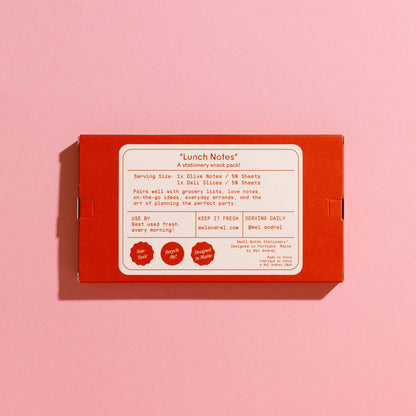 Mel Andrel - Lunch Notes - Deli + Olive Sticky Note 2 Pack