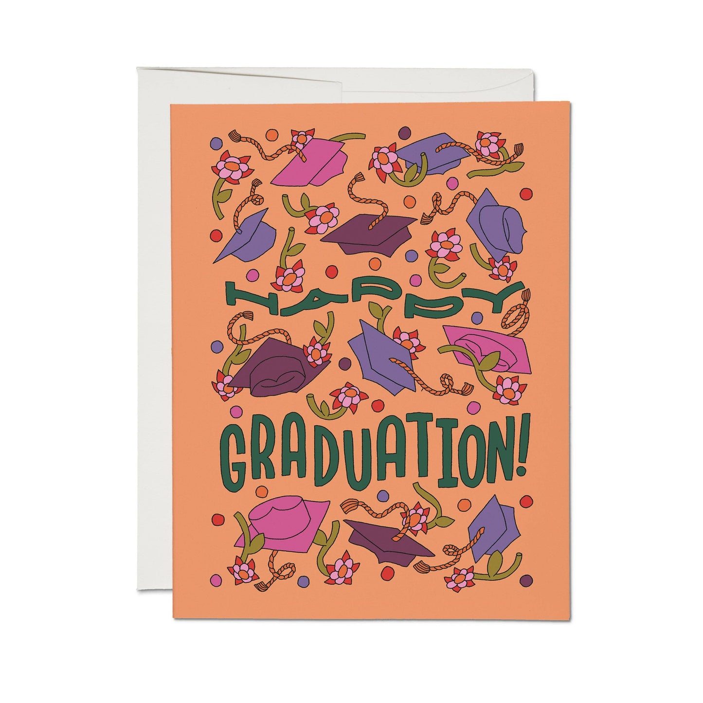 Red Cap Cards - Cap Toss greeting card: Single