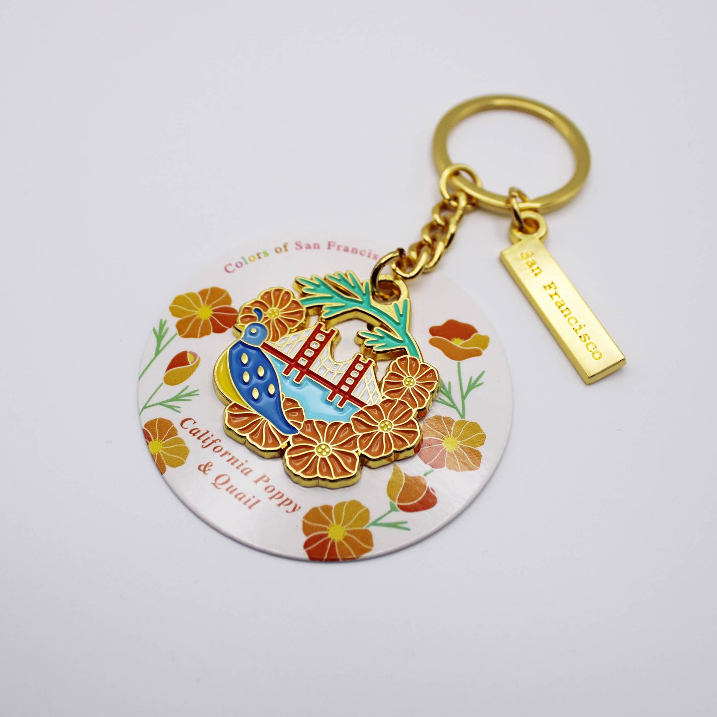 Tomoko Maruyama - San Francisco Golden Keychains: California Poppy & Quail