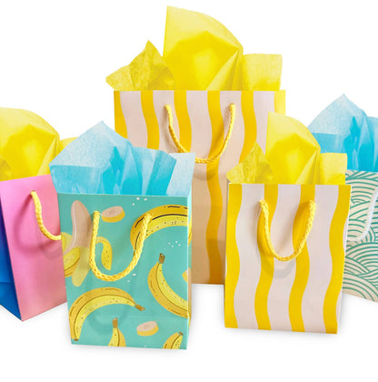 The Social Type - Yellow Fussy Stripe Gift Bag