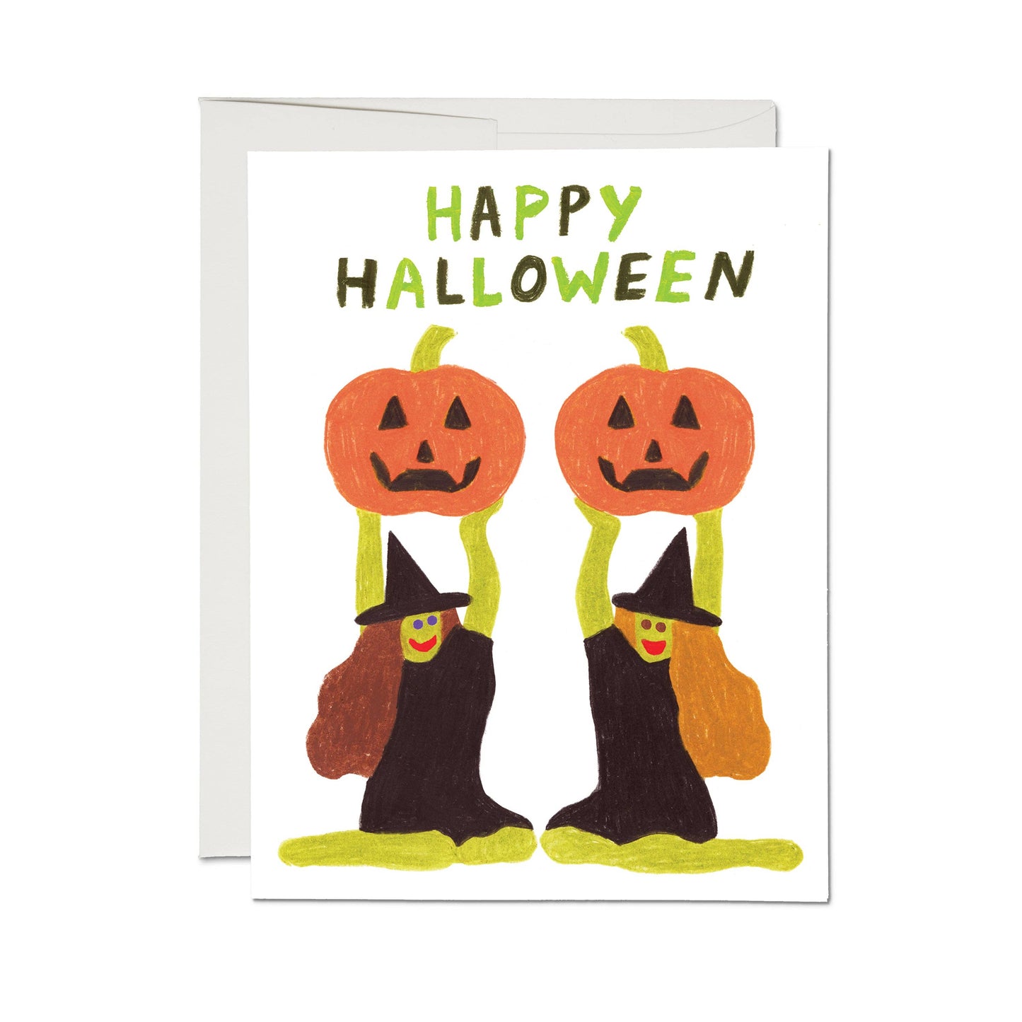 Red Cap Cards - Halloween Witches greeting card