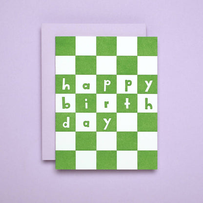 Shorthand Press - Birthday Checker - Letterpress Greeting Card