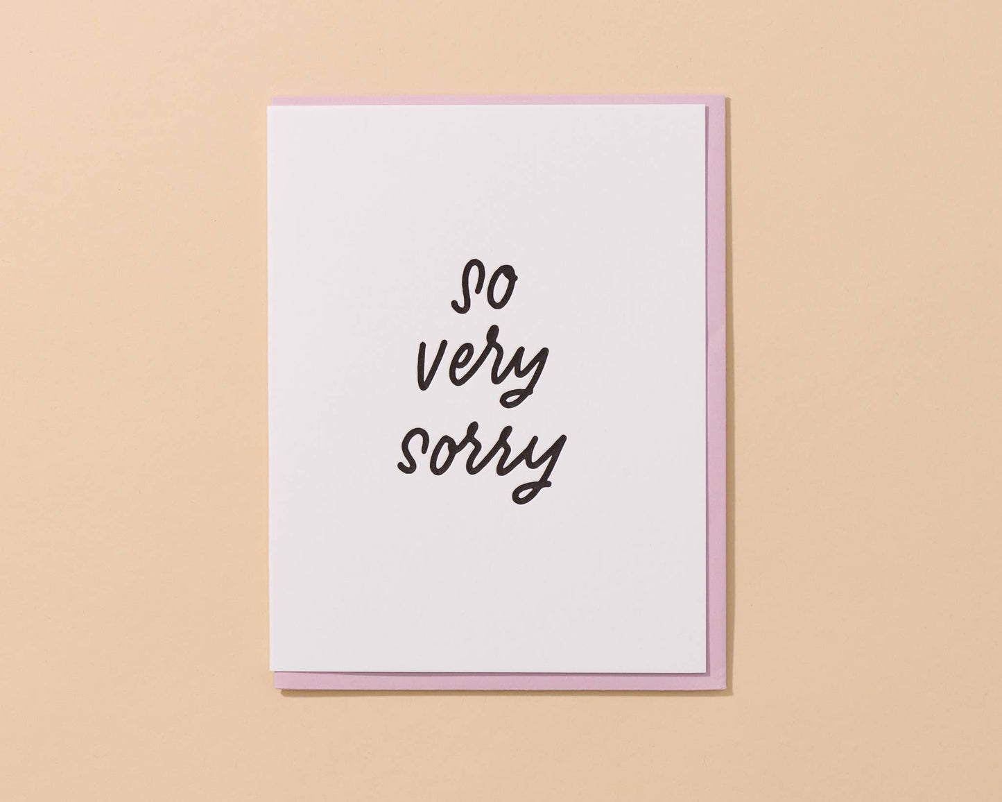 And Here We Are - So Very Sorry Letterpress Simple Sympathy Card- Made in USA